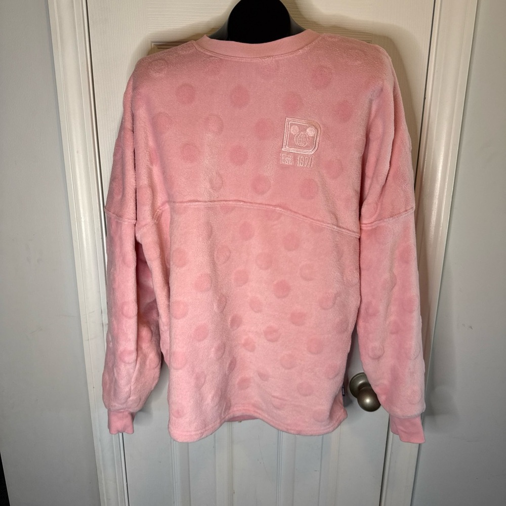 Disney World Spirit Jersey Size L Piglet Pink Velour Sweatshirt EUC
